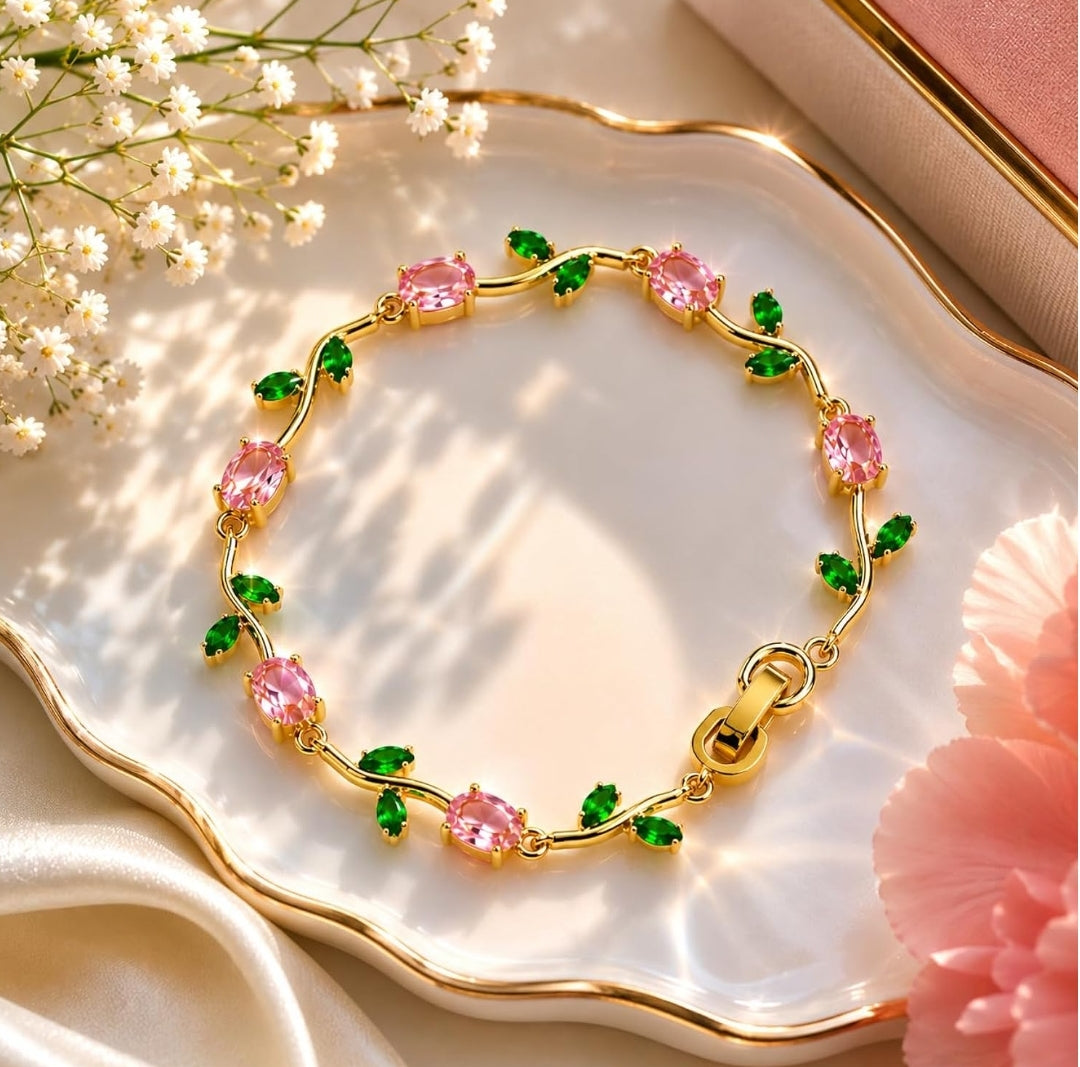 Anti-tarnish Tulip Crystal Vine Bracelet