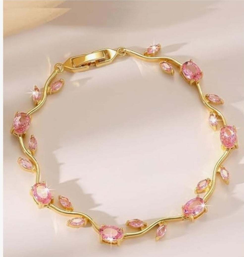 Anti-tarnish Tulip Crystal Vine Bracelet