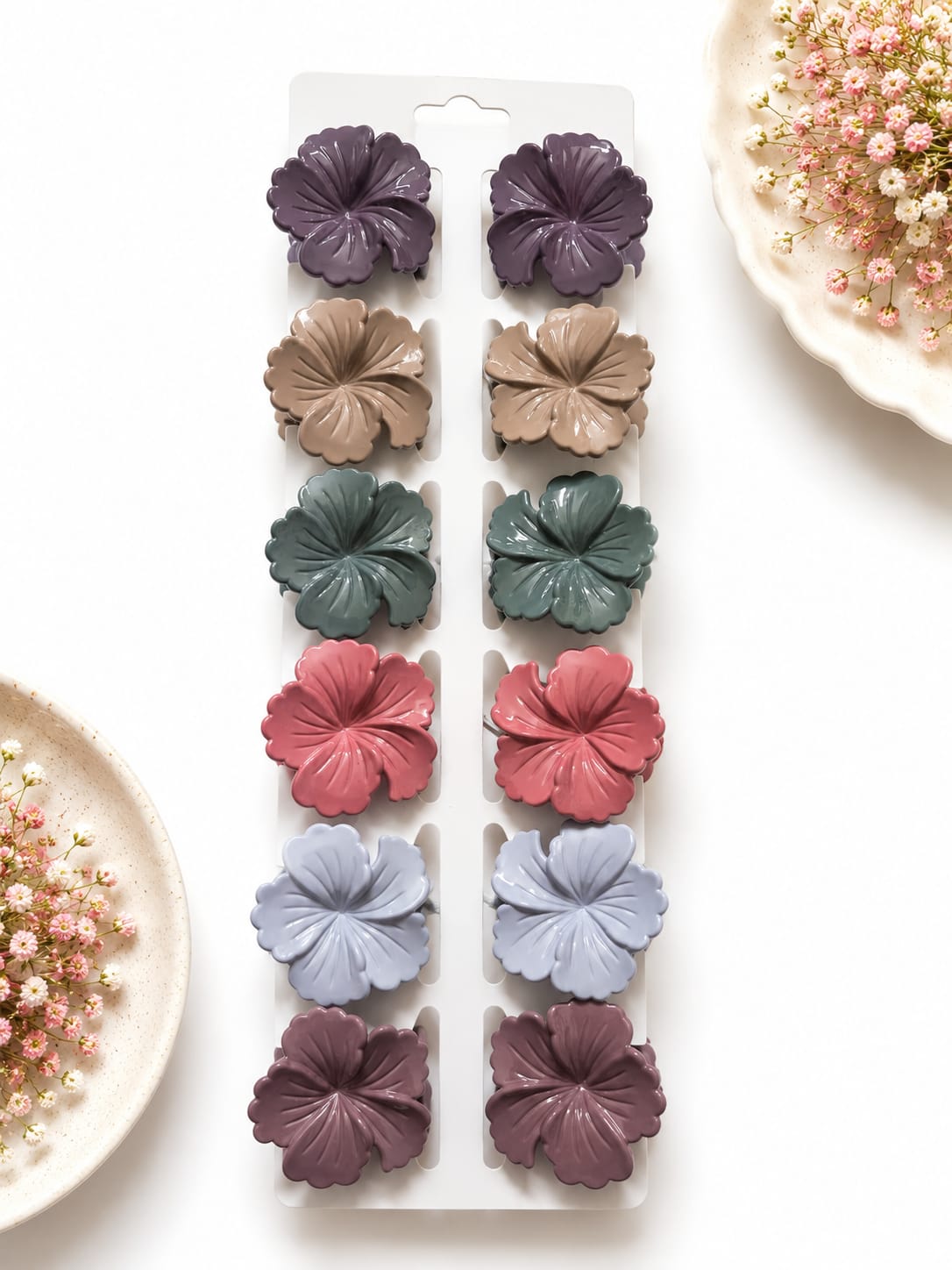 Hibiscus Flower Medium Hair Claw Clips