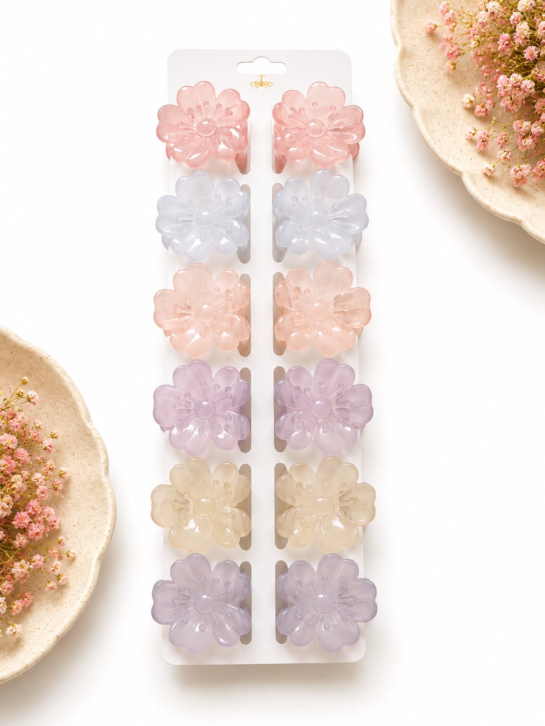 Transparent Flower Medium Claw Clip