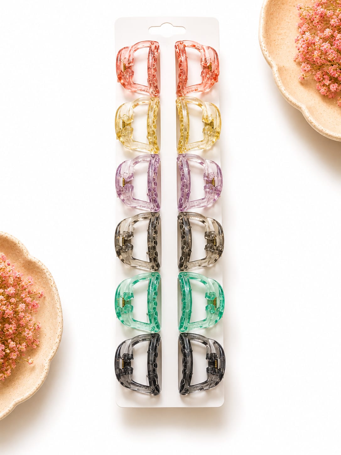 D-Shape Crystal Medium Hair Claw Clip 1