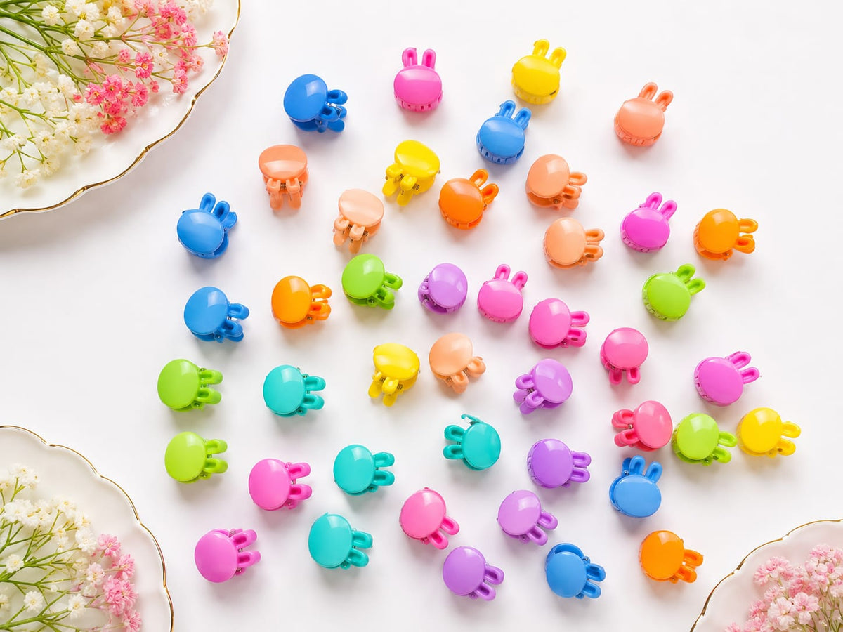 Multicolor Mini Bunny Hair Clips