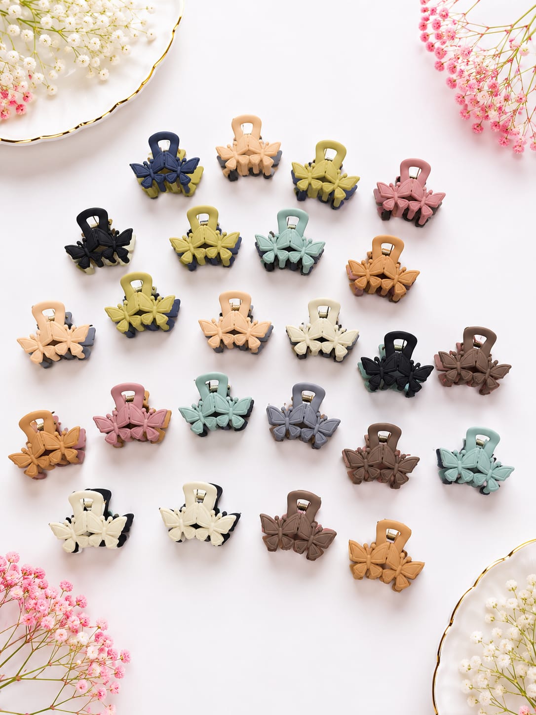 Dual Shade Butterfly-Shaped Hair Claw Clips