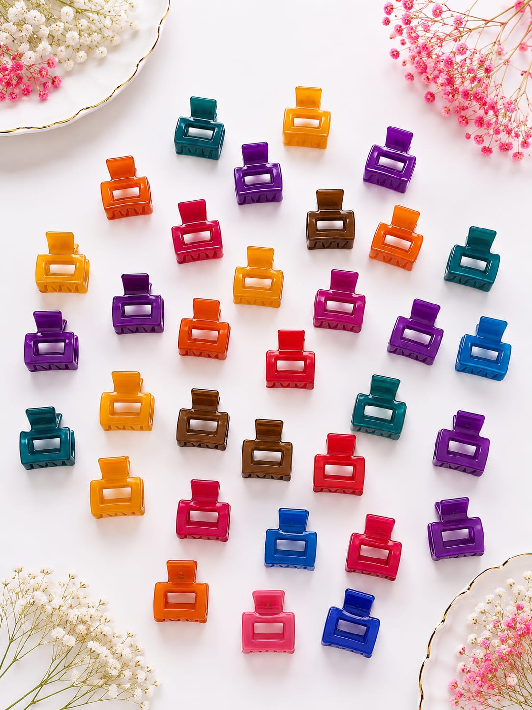 Mini Rectangular Hair Claw Clips