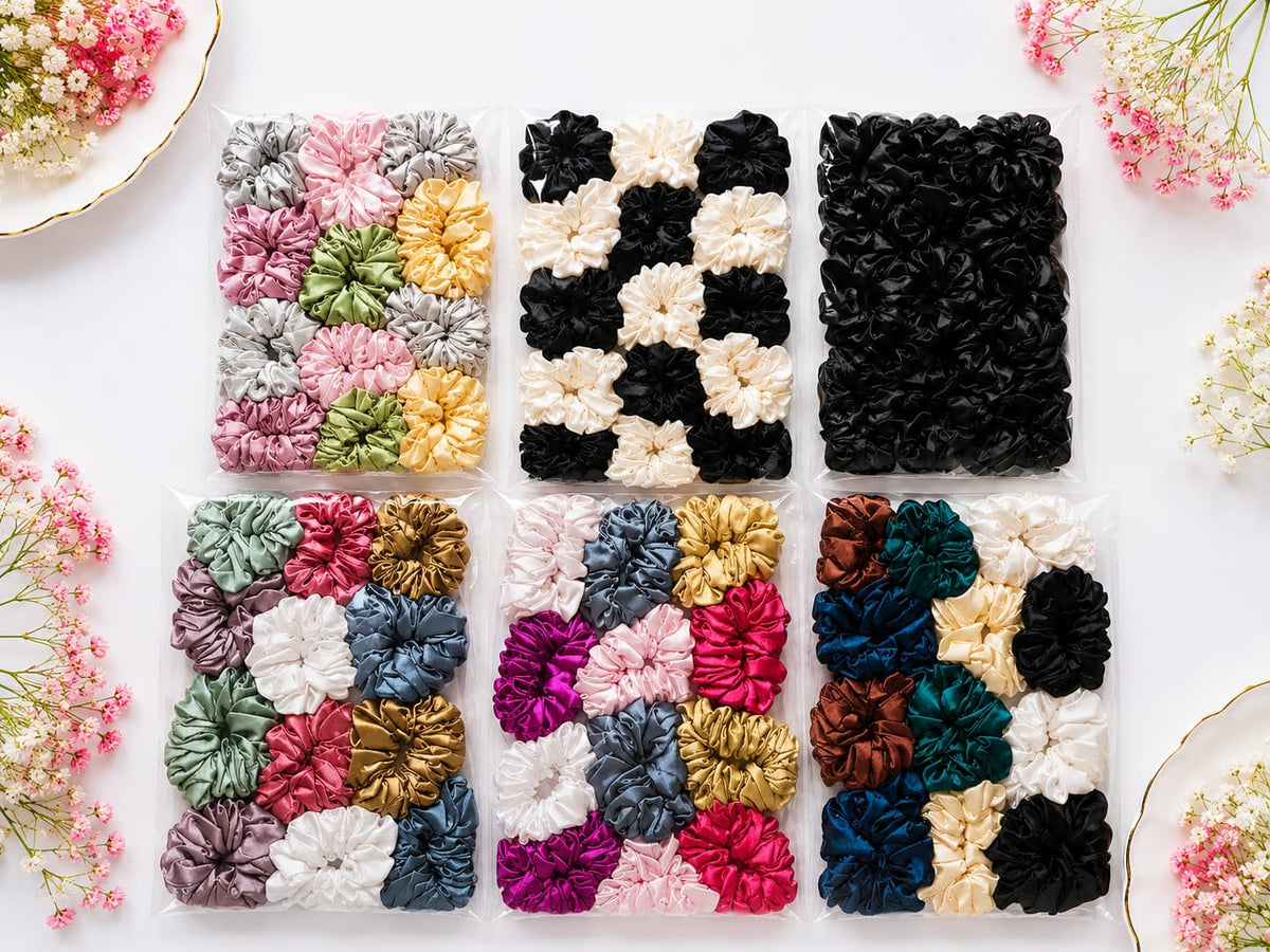 Satin Silk Scrunchies - Jumbo