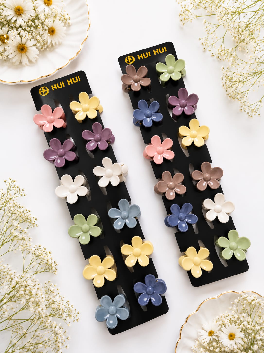 Pastel Petal Mini Clips