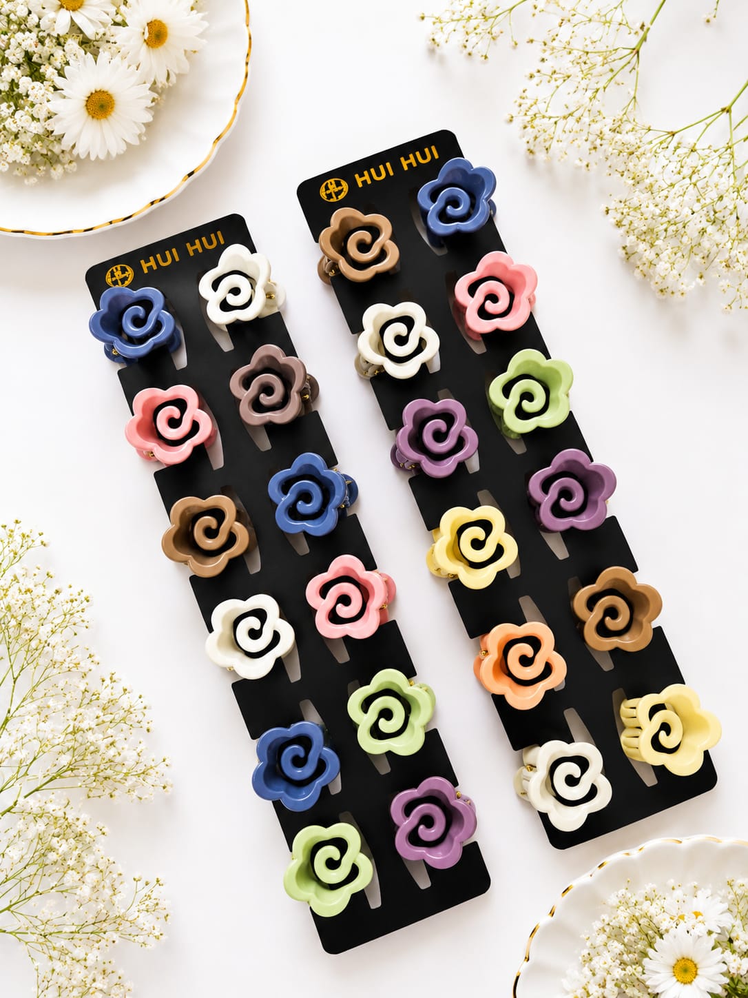 Elegant Rosette Mini Clips