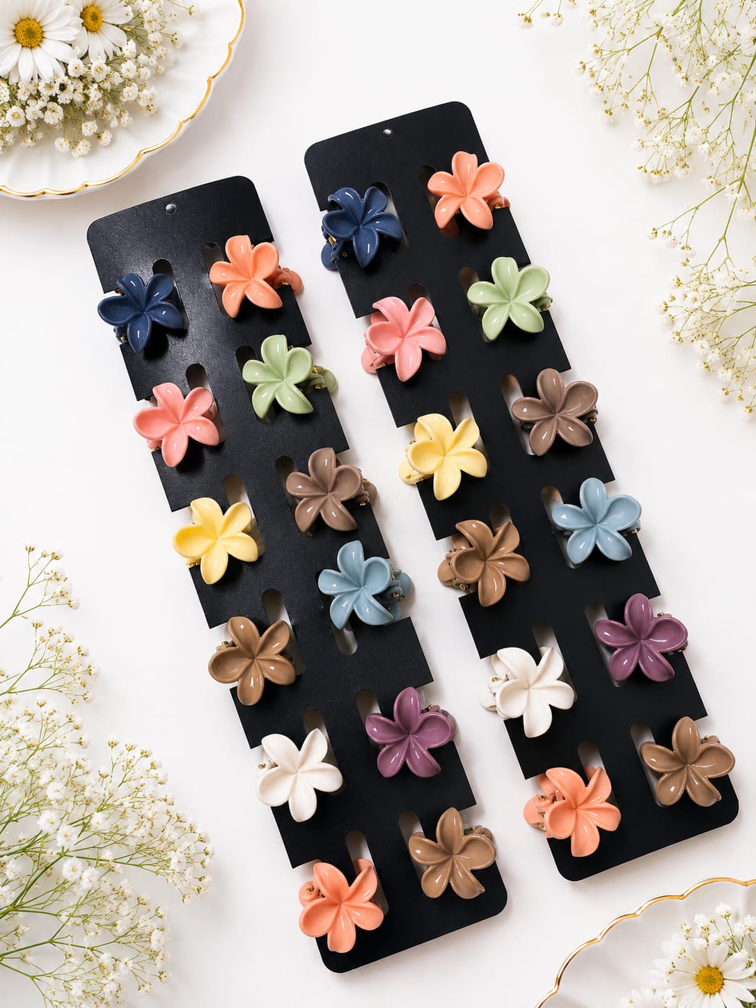 Glossy Flower Mini Clips