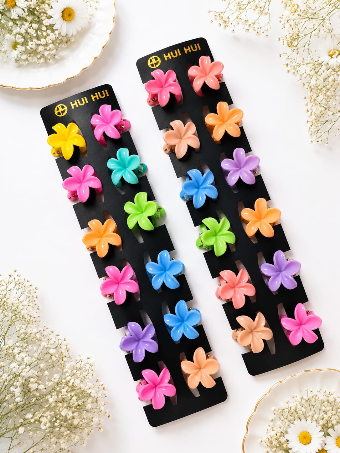 Vibrant Flower Mini Clips