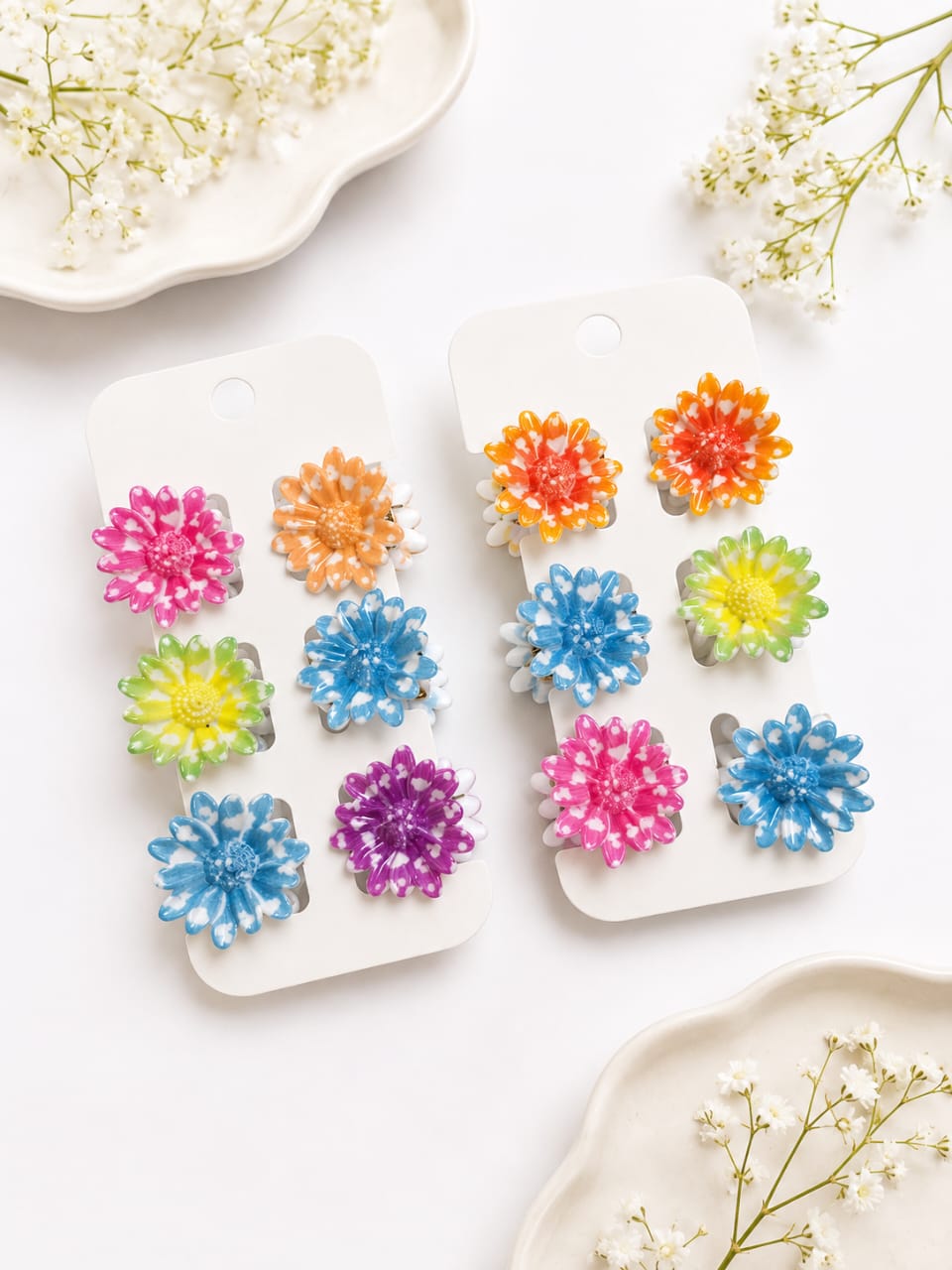 Rainbow Daisy Clips