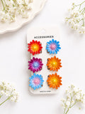Multicolored Daisy Flower Hair Clips