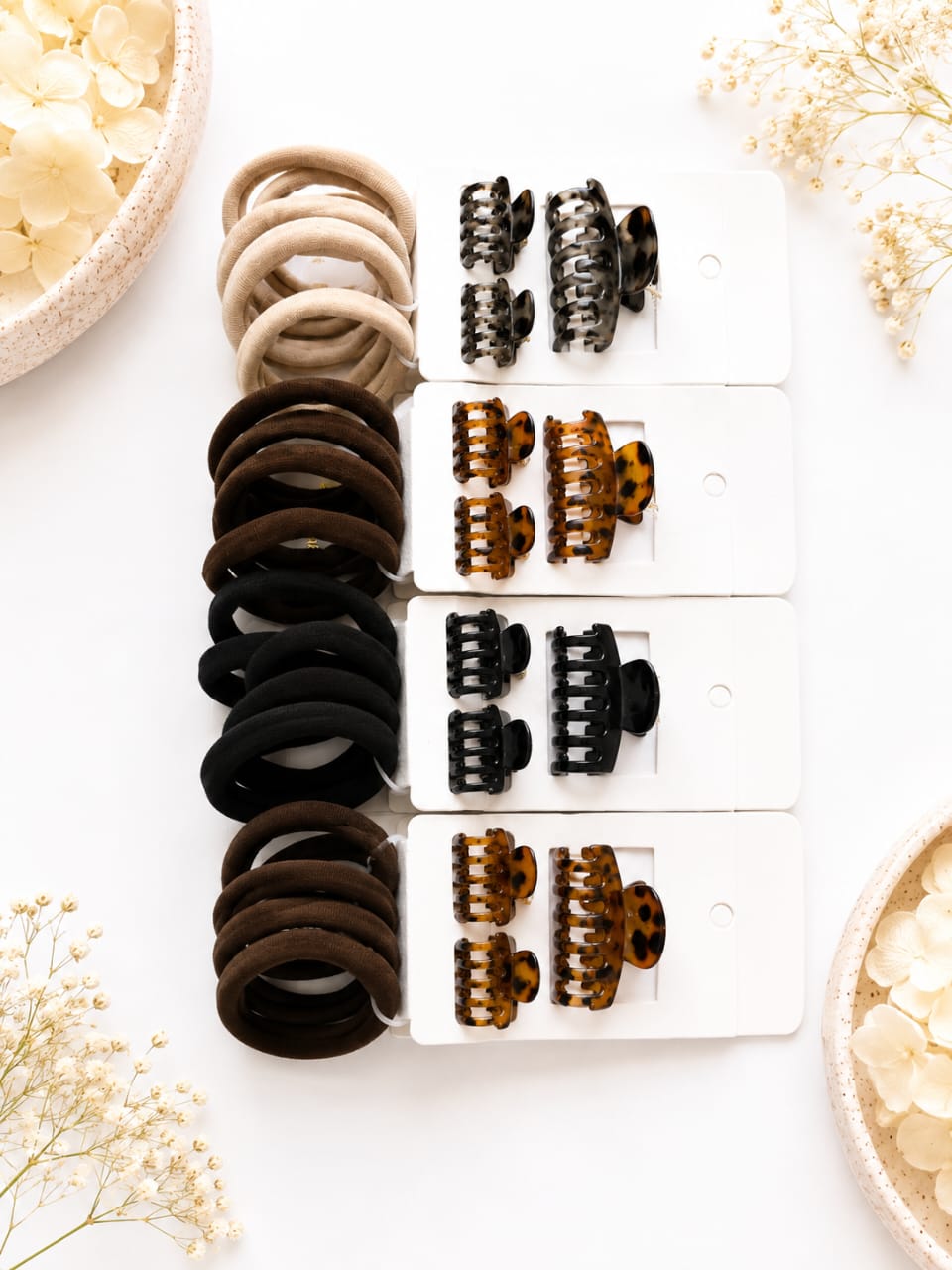 Daily Styling Claw Clip and Elastic Hair Tie Combo Pack