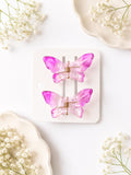Glass Petal Butterfly Clips