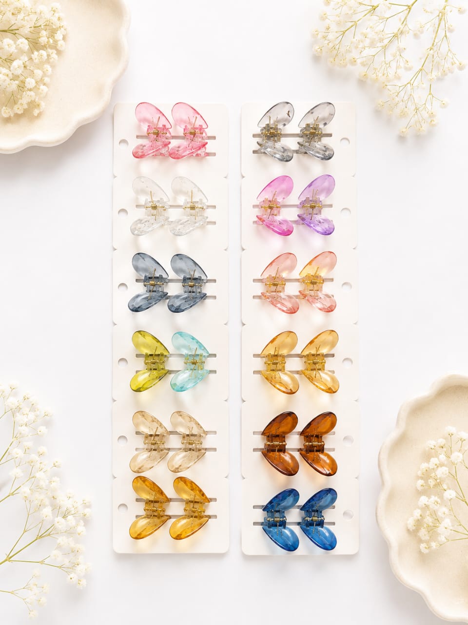 Glassy Butterfly Clips