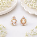 Open Teardrop Pearl Cluster Earrings
