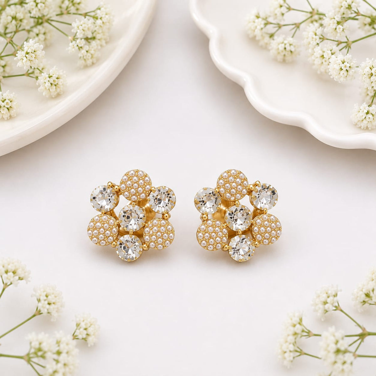 Floral Cluster Stud Earring
