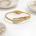 Golden Feather Kada Bracelet - Anti tarnish