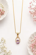 Anti-tarnish Teardrop Solitaire Halo Necklace
