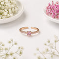 Anti-Tarnish Pink Cubic Zirconia Eternity Band Ring