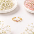 Anti-tarnish Marquise Pink Crystal Open Cuff Ring