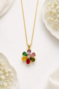 Multicolor Rotatable Crystal Floral Anti-tarnish Chain