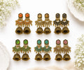 Assorted Multi-Color Antique Gold Jhumka