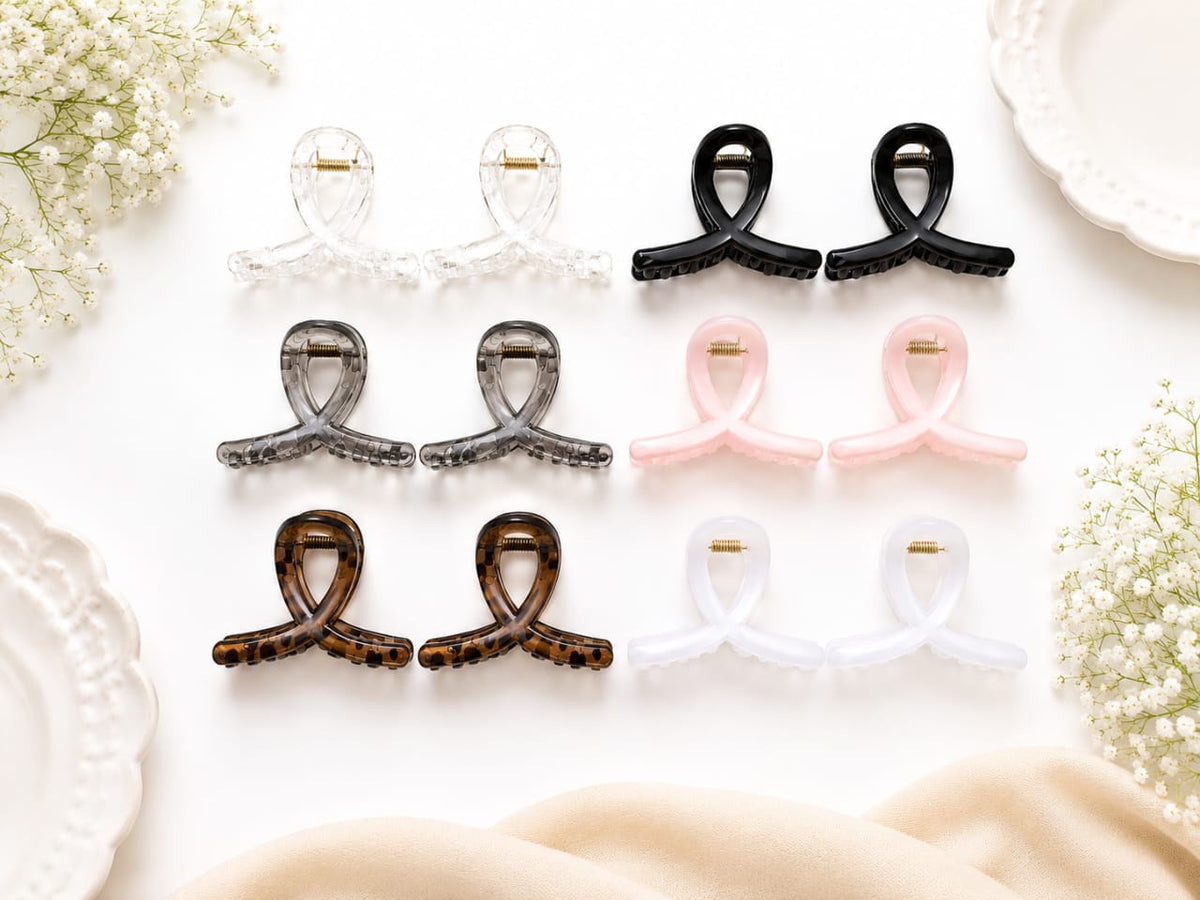 Infinity Ribbon Loop Hair Clips - Medium