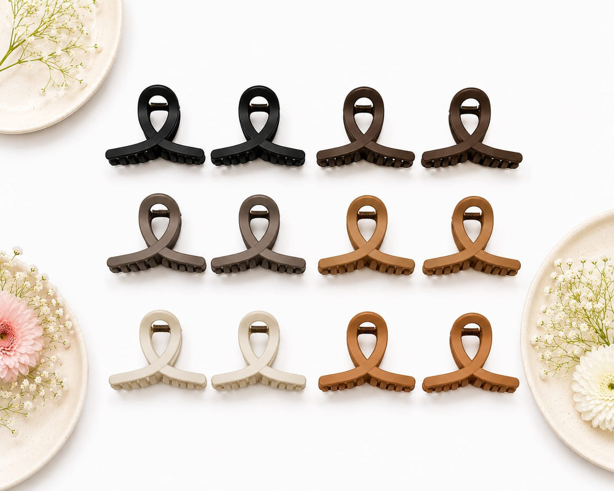 Infinity Ribbon Loop Hair Clips(Matte) - Medium