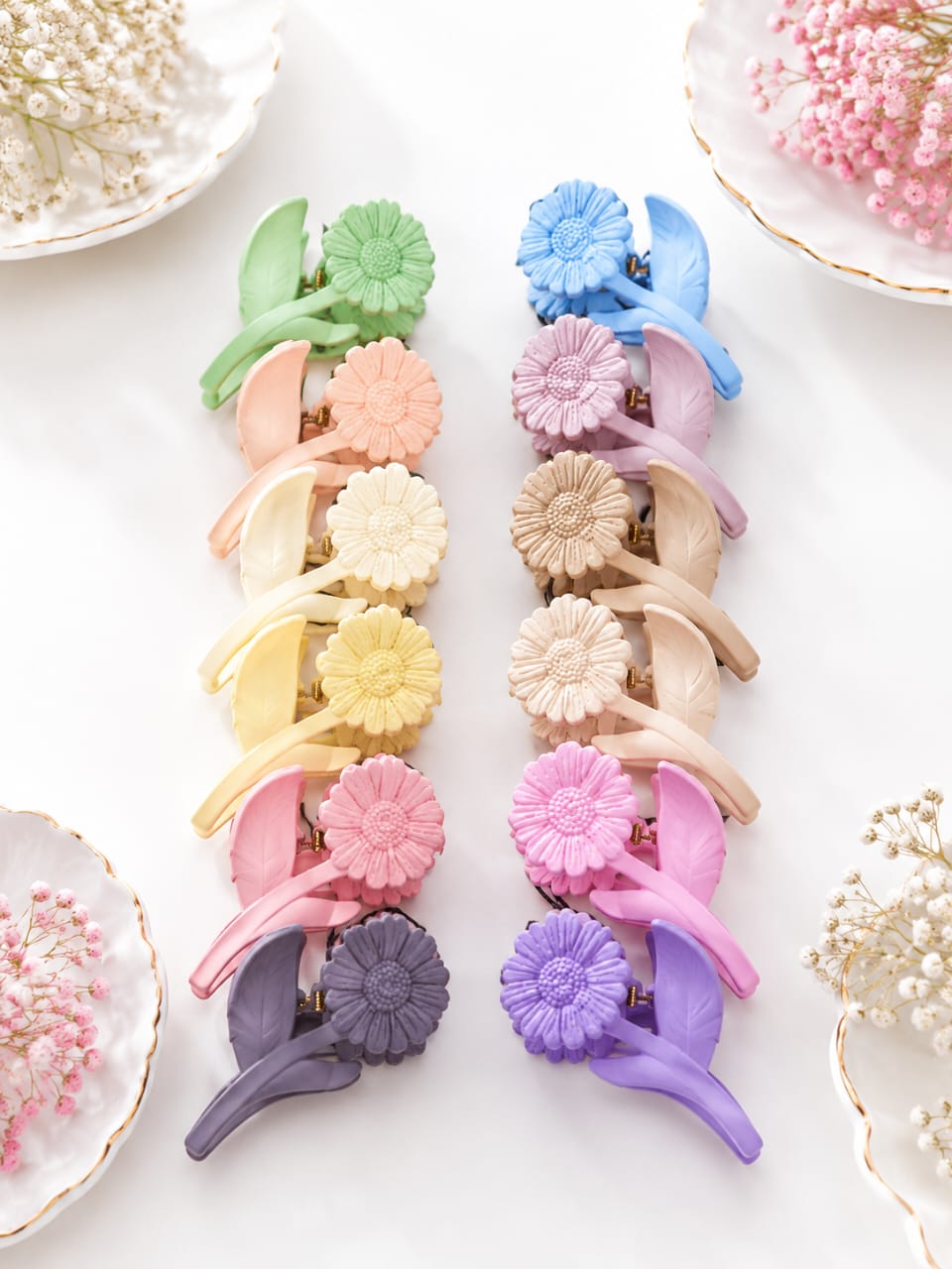 Sunflower Matte Hair Claw Clips - Big
