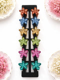 Metallic-Finish Mini Plumeria Flower Hair Claw Clips