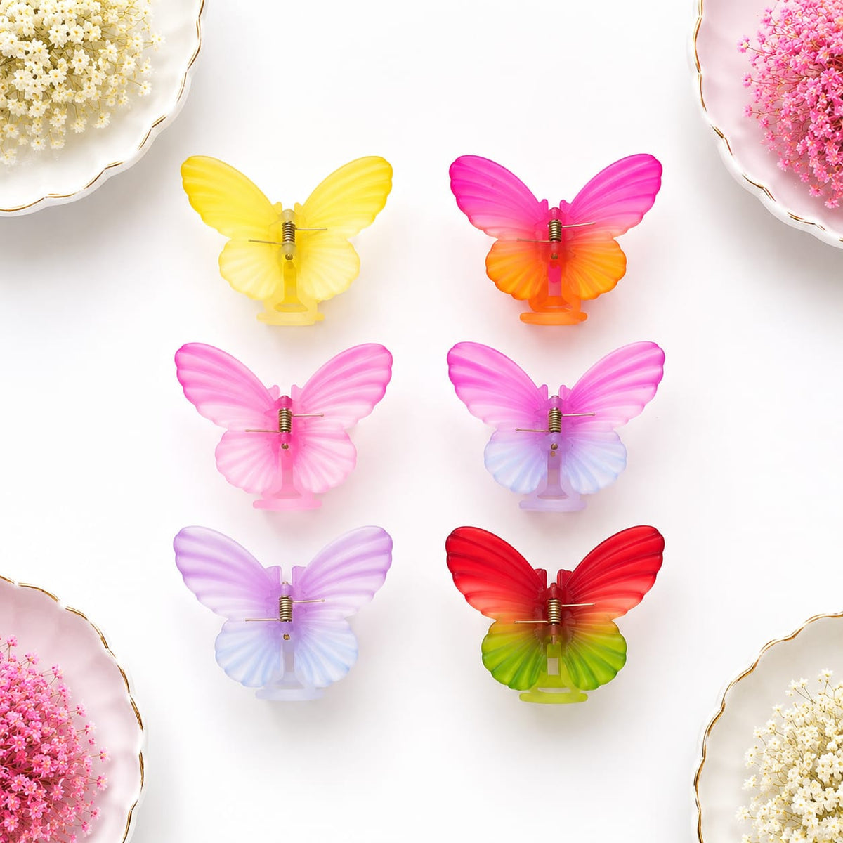 Gradient Ombre Butterfly Hair Claw Clips