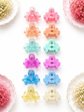 Jelly and Matte Dual-Finish Twin Flower Hair Claw Clips