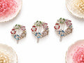 Stone-Studded Circular Wreath Hair Pins