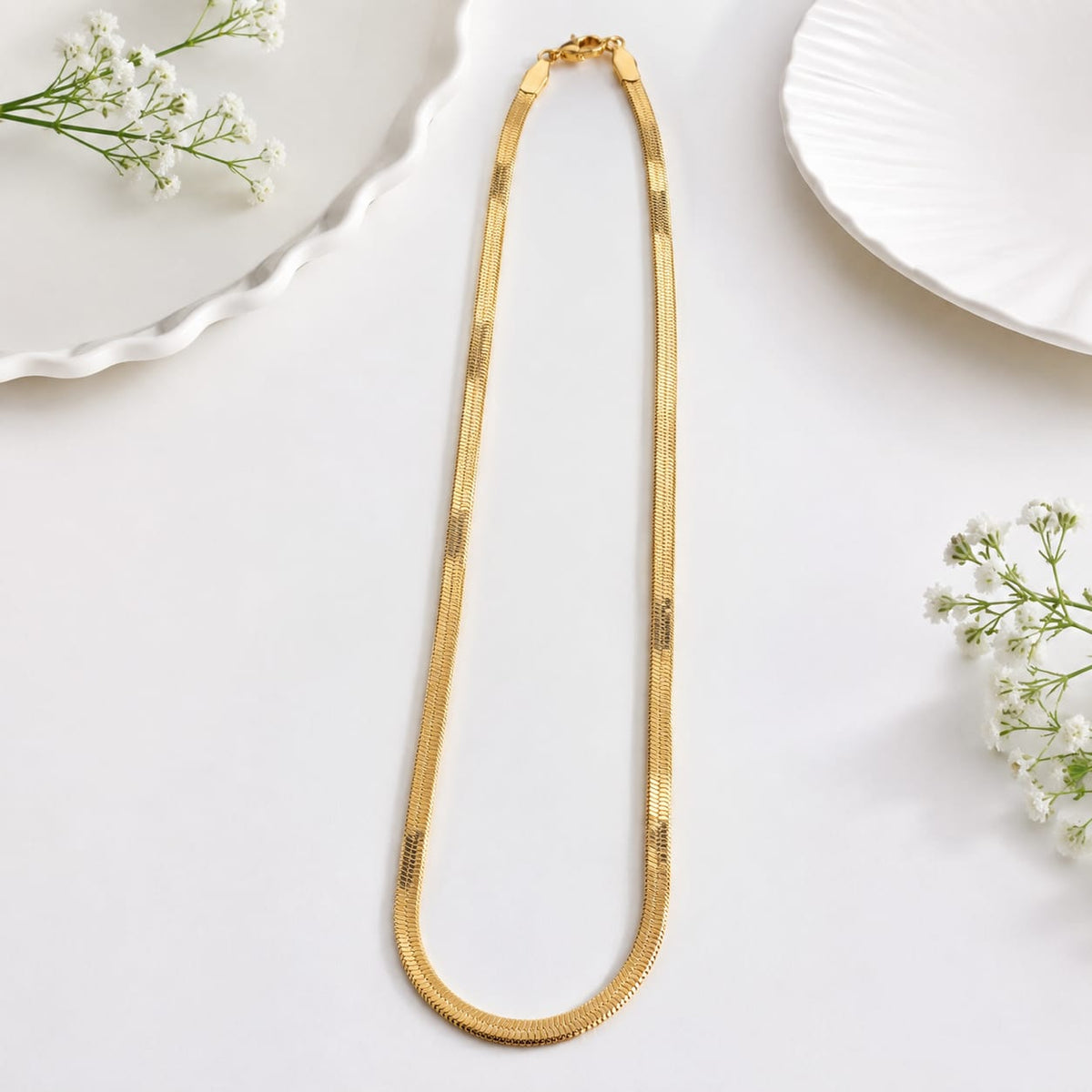 Anti-tarnish Flat Snake Chain