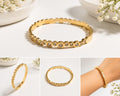 Anti-tarnish Glimmer Dot Link Gold Bracelet