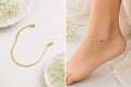 Anti-tarnish Flat Snake Chain Anklet