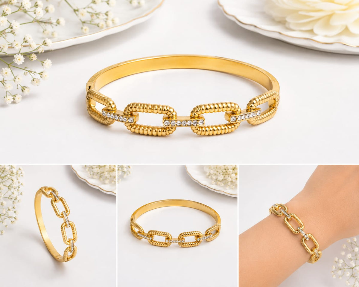 Anti-tarnish Luxe Rope link Crystal Bracelet