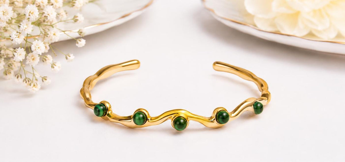 Irregular Stone Cuff Bracelet