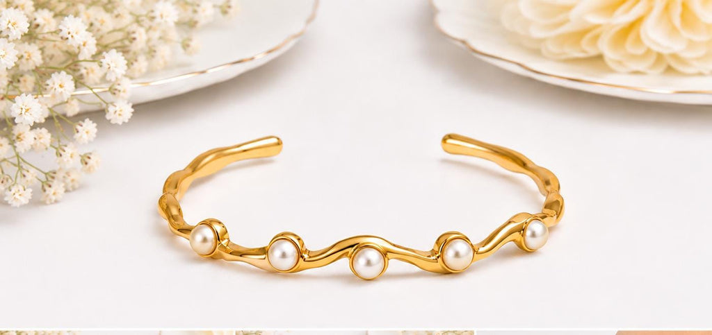 Irregular Stone Cuff Bracelet