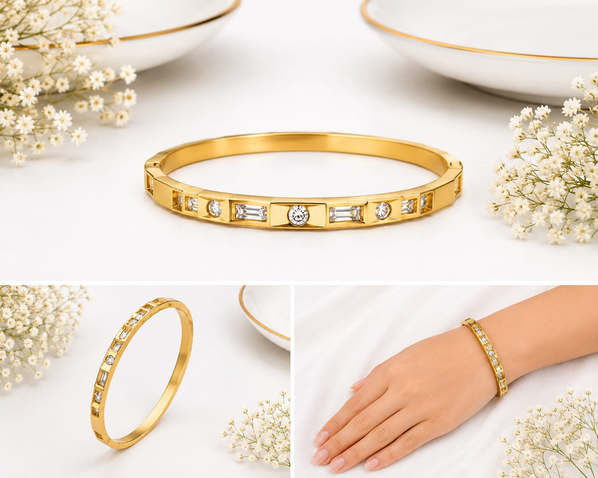 Anti-tarnish Crystal Frame Bracelet - Baby Size