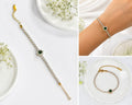 Anti-tarnish Green Heart Tennis Bracelet