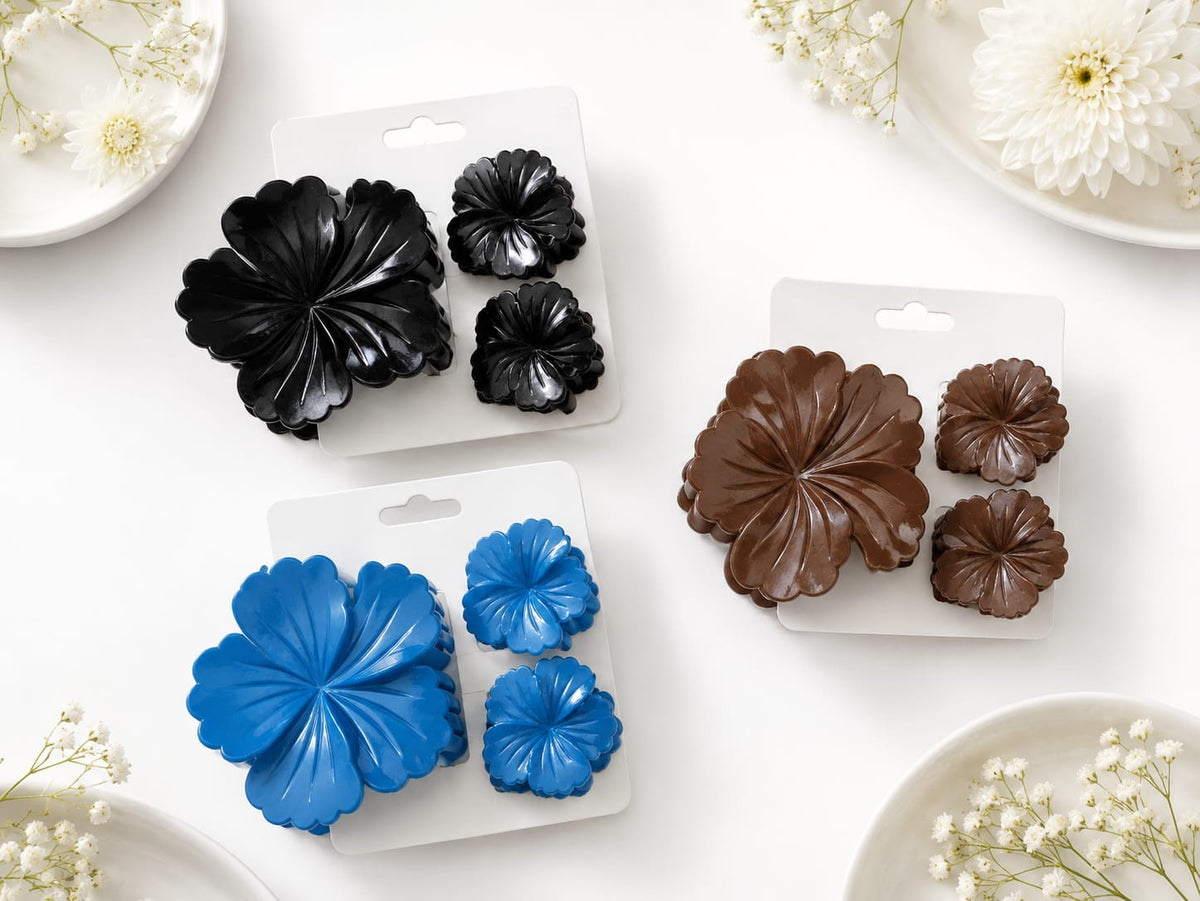 Glossy Hibiscus Flower Hair Claw Clips