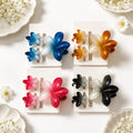Gradient Plumeria Flower Hair Claw Clips