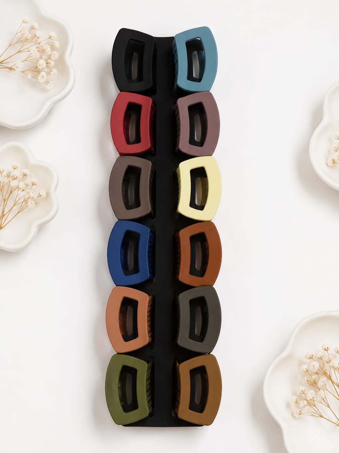 Matte Square Hair Claw Clips