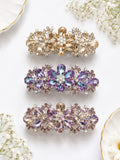 Vintage Floral Rhinestone Hair Barrettes