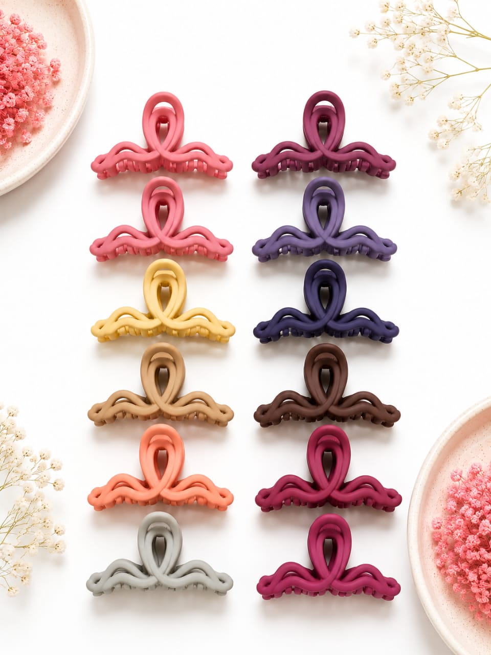 Matte Cross-Loop Hair Claw clips