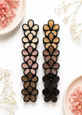 Black Border Floral Claw Clips - Medium