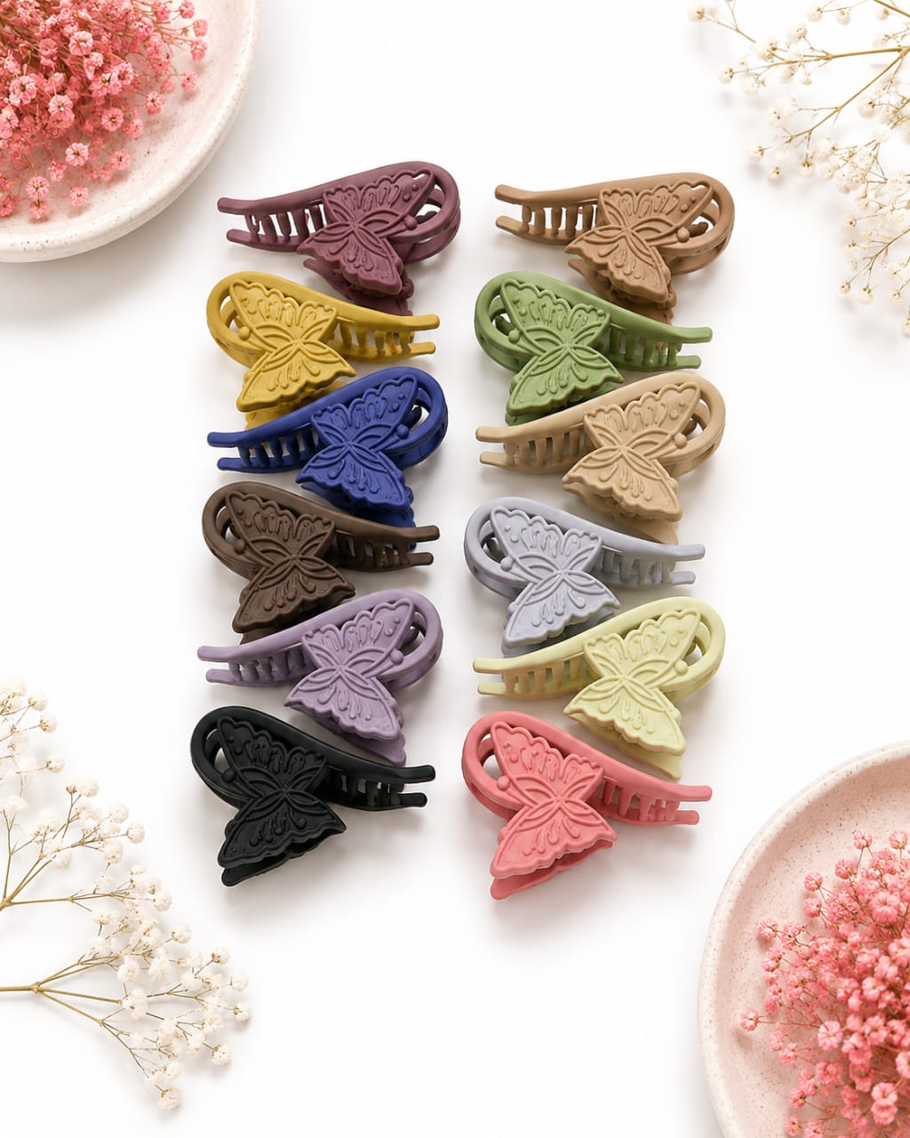 Butterfly Side-Wing Hair Claw Clips - Big
