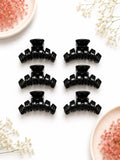 Glossy Black Bubble-Arch Hair Claw Clips - Medium
