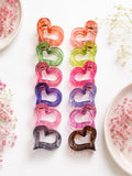 Transparent Heart Hair Claw Clips - Medium